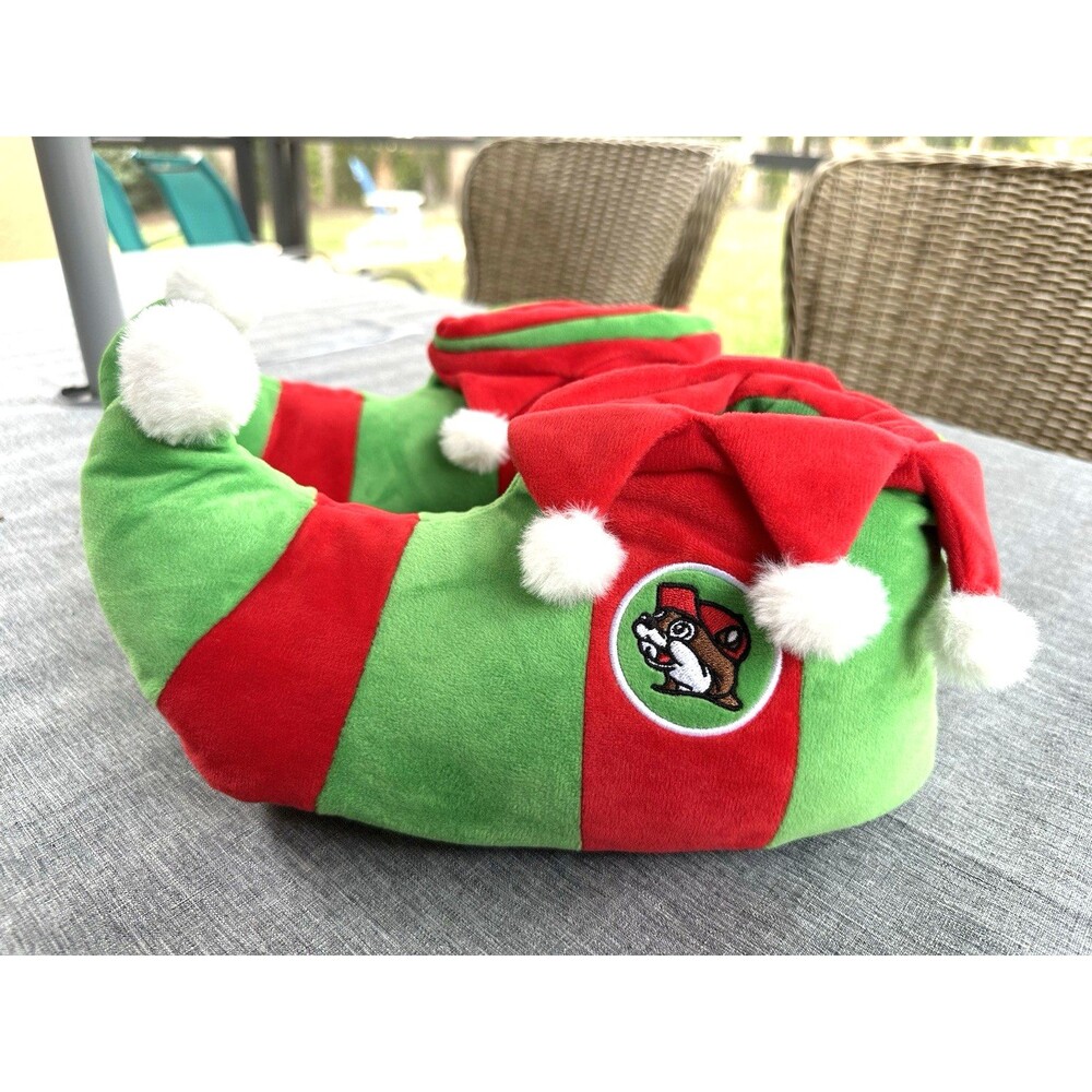 NEW Buc-ee's Womens Size Small 6-7 Plush Christmas ELF Slippers Booties